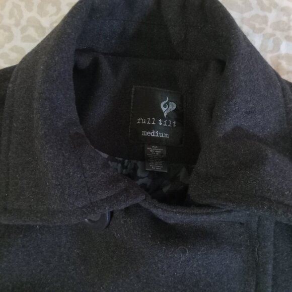 Women's Full Tilt Grey Peacoat Sz. S - Picture 7 of 10